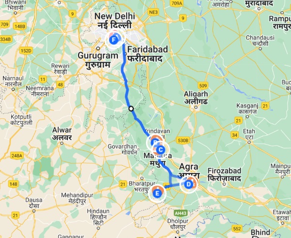 Bharat Darshan Overnight Vrindavan-Mathura-Agra and Fatehpur Sikri Tour