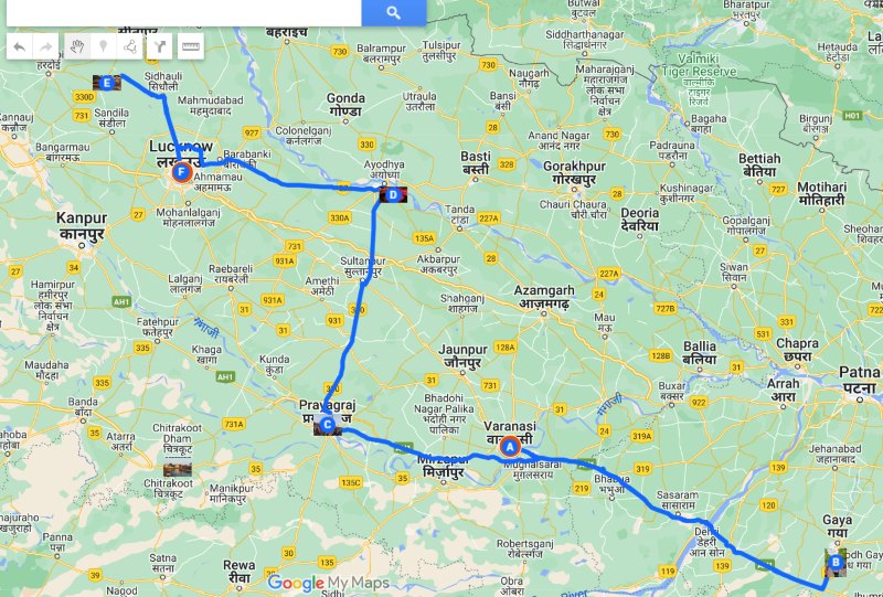 Ramayana Circuit Bharat Darshan Tour Ayodhya Map